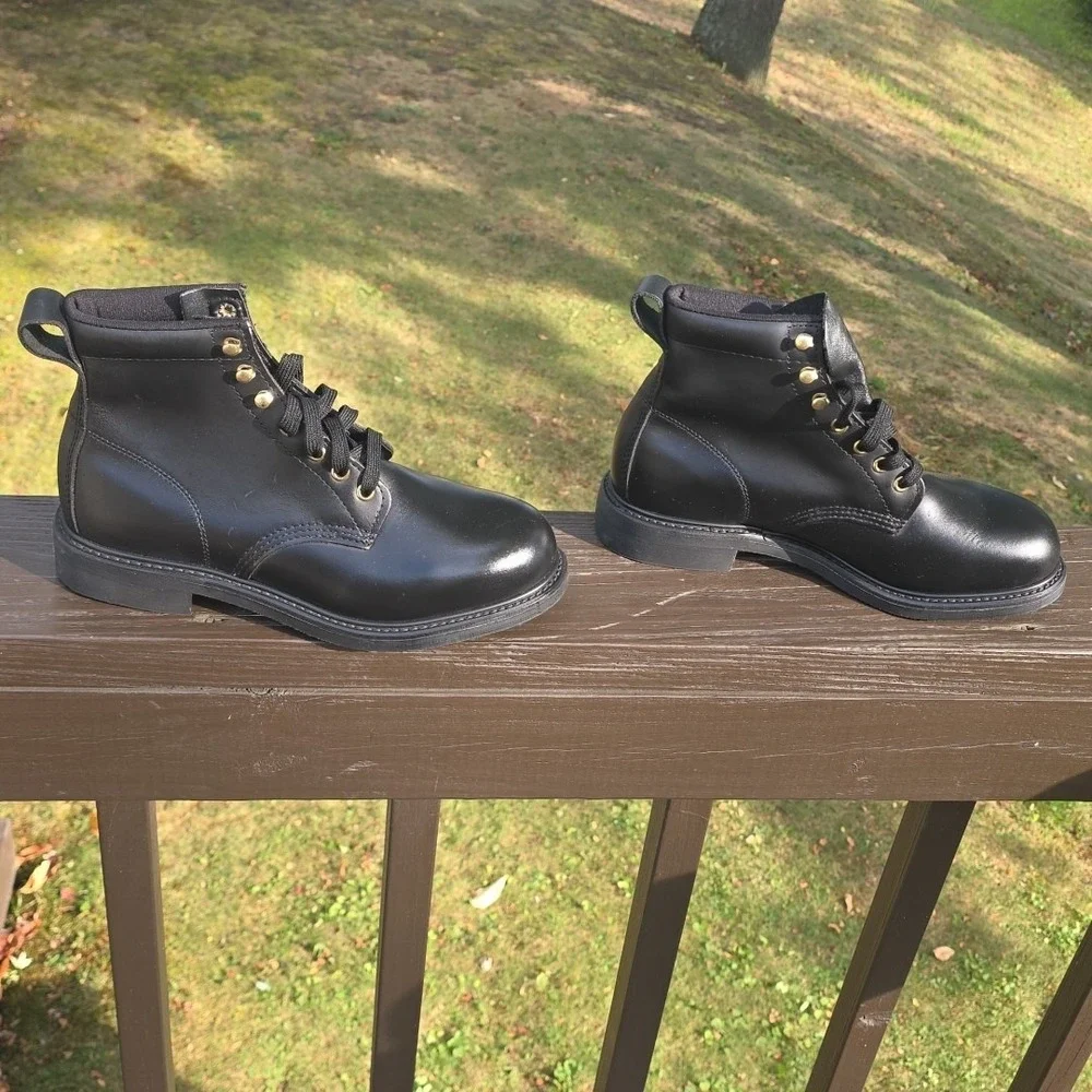 Work‎ American Mason Leather  Men's 6.5 Steel Toe Vibram Sole Weather Welt...